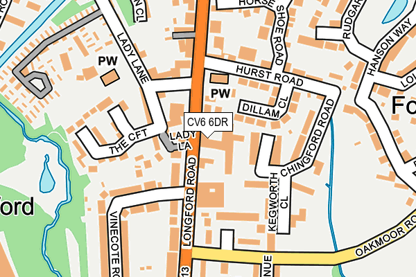CV6 6DR map - OS OpenMap – Local (Ordnance Survey)