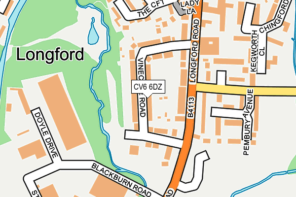 CV6 6DZ map - OS OpenMap – Local (Ordnance Survey)