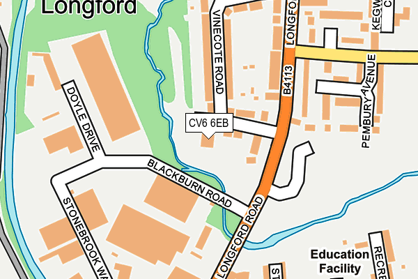 CV6 6EB map - OS OpenMap – Local (Ordnance Survey)