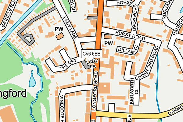 CV6 6EE map - OS OpenMap – Local (Ordnance Survey)