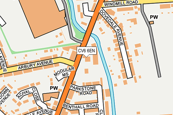 CV6 6EN map - OS OpenMap – Local (Ordnance Survey)