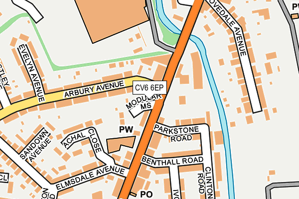 CV6 6EP map - OS OpenMap – Local (Ordnance Survey)