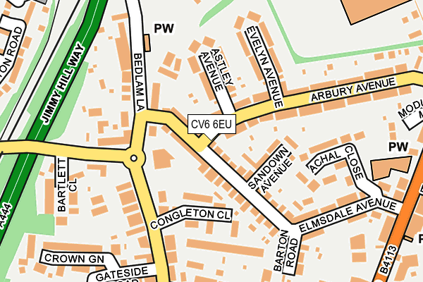 CV6 6EU map - OS OpenMap – Local (Ordnance Survey)