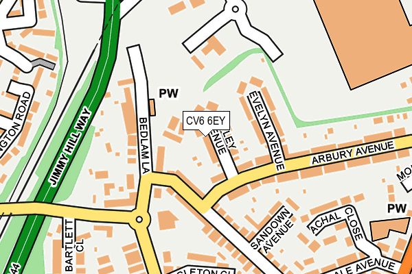 CV6 6EY map - OS OpenMap – Local (Ordnance Survey)