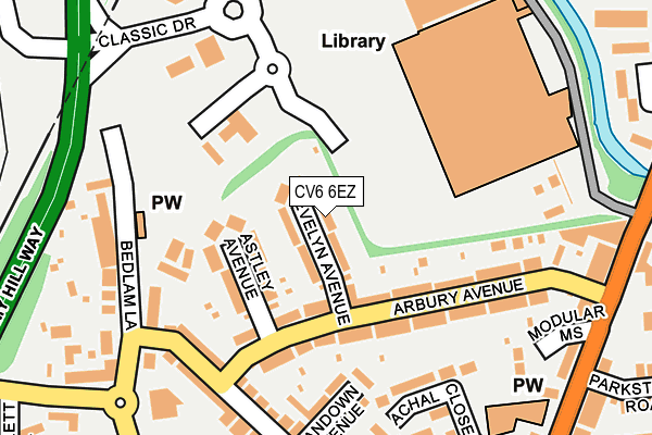 CV6 6EZ map - OS OpenMap – Local (Ordnance Survey)