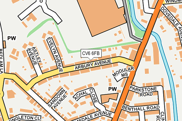 CV6 6FB map - OS OpenMap – Local (Ordnance Survey)