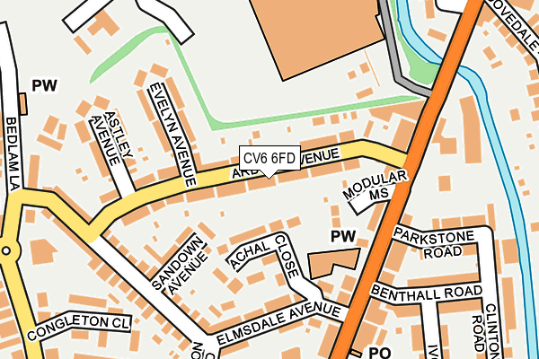 CV6 6FD map - OS OpenMap – Local (Ordnance Survey)