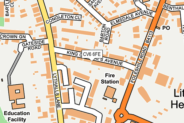 CV6 6FE map - OS OpenMap – Local (Ordnance Survey)