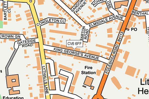 CV6 6FF map - OS OpenMap – Local (Ordnance Survey)
