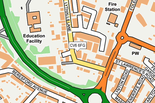 CV6 6FG map - OS OpenMap – Local (Ordnance Survey)