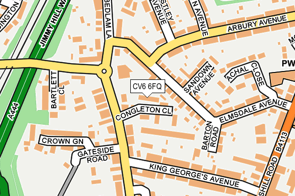 CV6 6FQ map - OS OpenMap – Local (Ordnance Survey)