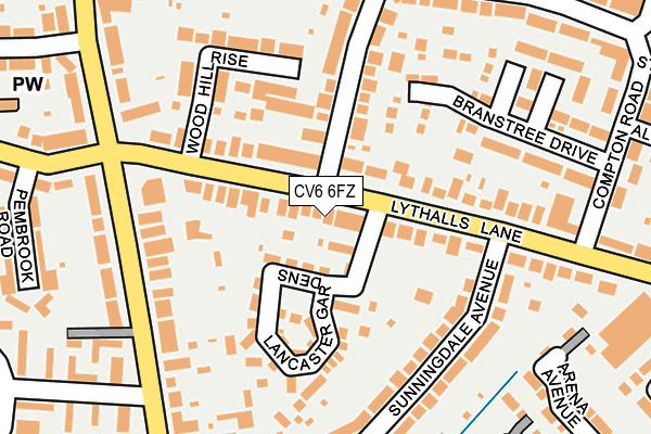 CV6 6FZ map - OS OpenMap – Local (Ordnance Survey)