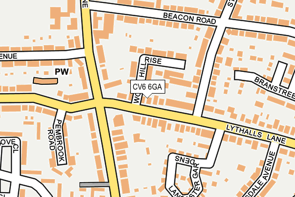 CV6 6GA map - OS OpenMap – Local (Ordnance Survey)