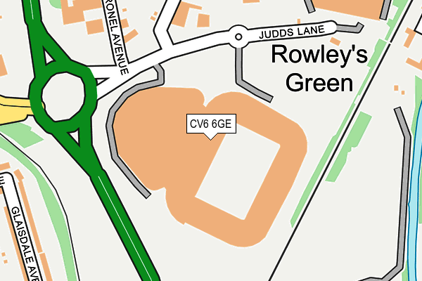 CV6 6GE map - OS OpenMap – Local (Ordnance Survey)