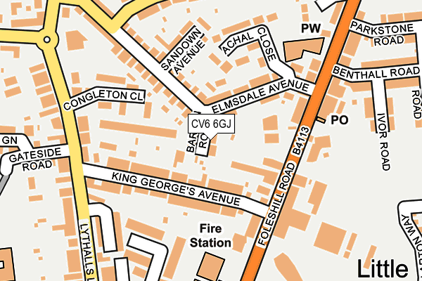 CV6 6GJ map - OS OpenMap – Local (Ordnance Survey)