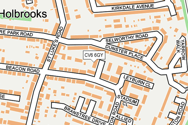 CV6 6GY map - OS OpenMap – Local (Ordnance Survey)