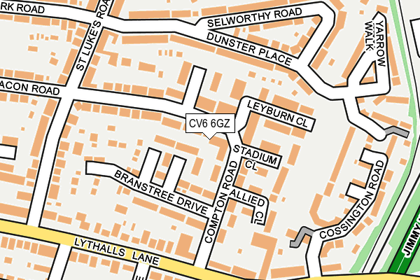 CV6 6GZ map - OS OpenMap – Local (Ordnance Survey)