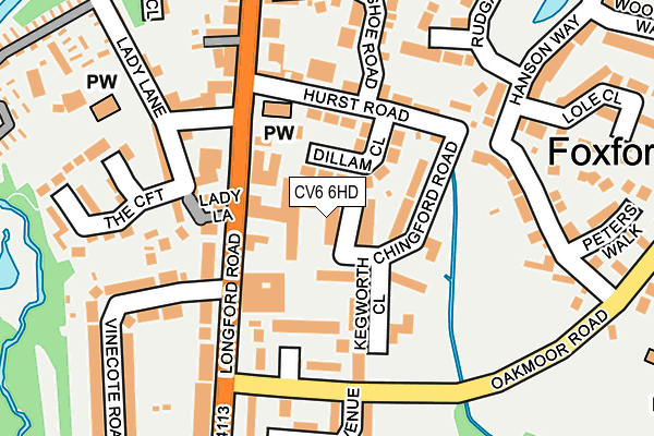 CV6 6HD map - OS OpenMap – Local (Ordnance Survey)