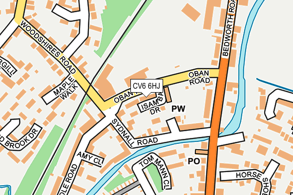 CV6 6HJ map - OS OpenMap – Local (Ordnance Survey)