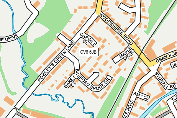 CV6 6JB map - OS OpenMap – Local (Ordnance Survey)