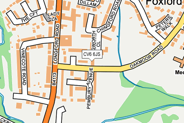 CV6 6JS map - OS OpenMap – Local (Ordnance Survey)