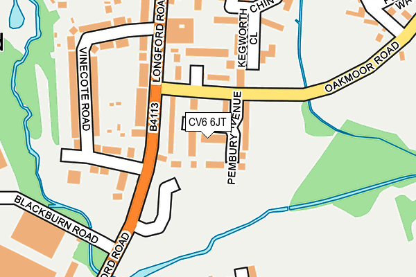 CV6 6JT map - OS OpenMap – Local (Ordnance Survey)