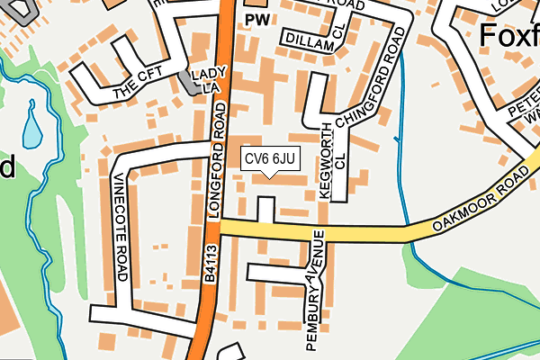 CV6 6JU map - OS OpenMap – Local (Ordnance Survey)