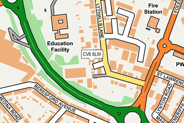 CV6 6LW map - OS OpenMap – Local (Ordnance Survey)