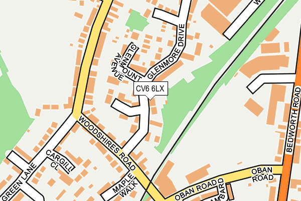 CV6 6LX map - OS OpenMap – Local (Ordnance Survey)