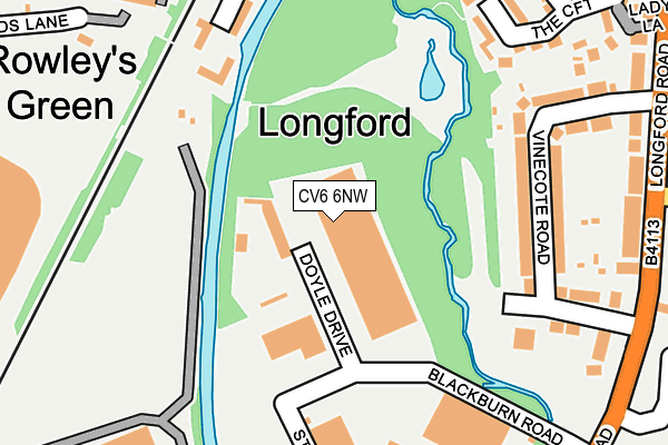 CV6 6NW map - OS OpenMap – Local (Ordnance Survey)