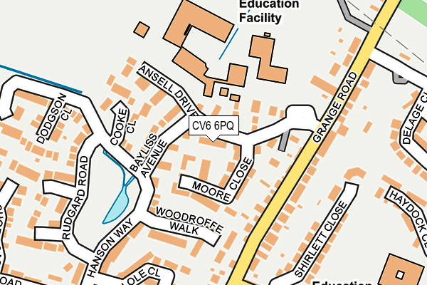 CV6 6PQ map - OS OpenMap – Local (Ordnance Survey)
