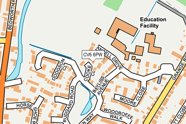CV6 6PW map - OS OpenMap – Local (Ordnance Survey)