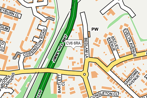 CV6 6RA map - OS OpenMap – Local (Ordnance Survey)