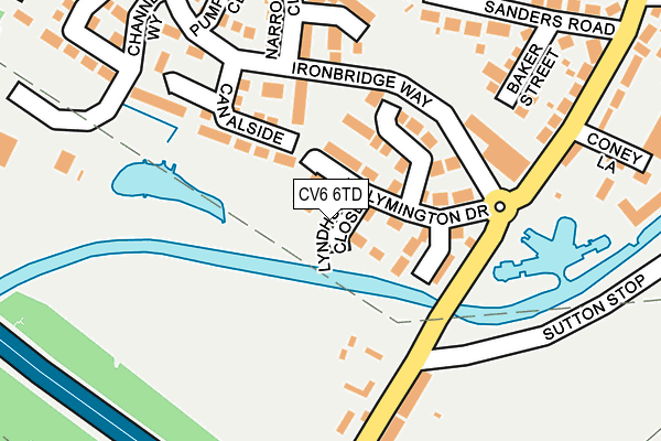 CV6 6TD map - OS OpenMap – Local (Ordnance Survey)