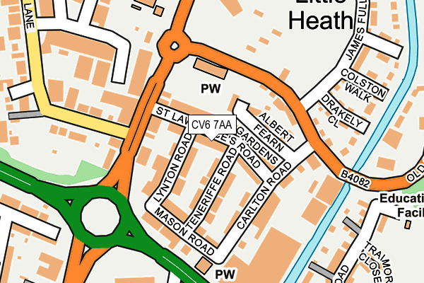 CV6 7AA map - OS OpenMap – Local (Ordnance Survey)