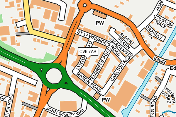 CV6 7AB map - OS OpenMap – Local (Ordnance Survey)