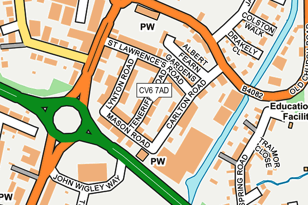 CV6 7AD map - OS OpenMap – Local (Ordnance Survey)