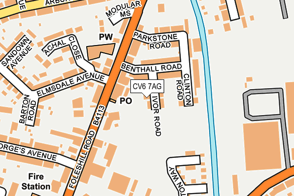 CV6 7AG map - OS OpenMap – Local (Ordnance Survey)