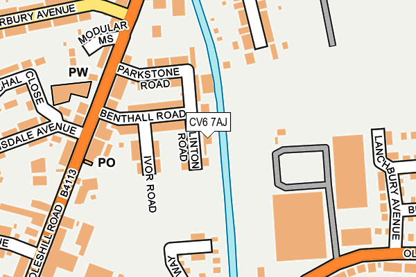 CV6 7AJ map - OS OpenMap – Local (Ordnance Survey)