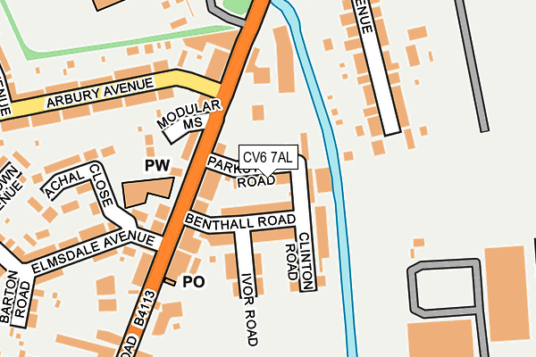 CV6 7AL map - OS OpenMap – Local (Ordnance Survey)