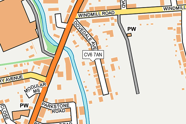 CV6 7AN map - OS OpenMap – Local (Ordnance Survey)
