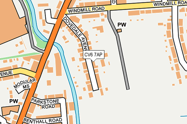 CV6 7AP map - OS OpenMap – Local (Ordnance Survey)