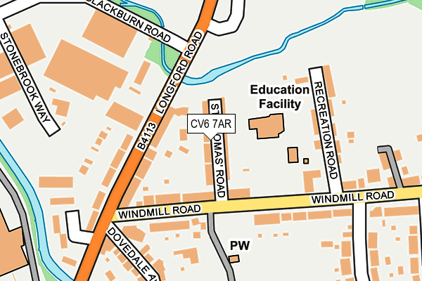 CV6 7AR map - OS OpenMap – Local (Ordnance Survey)