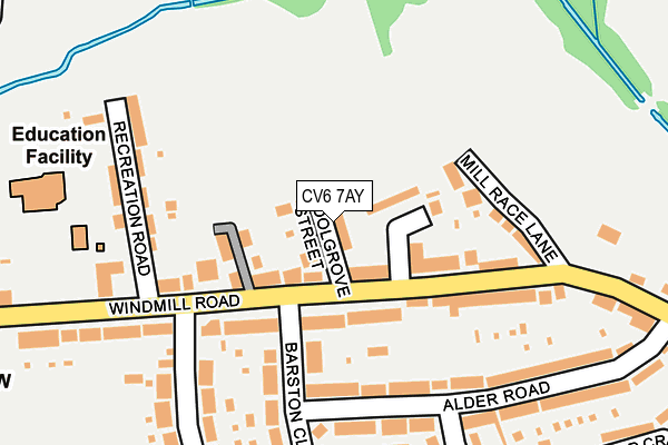 CV6 7AY map - OS OpenMap – Local (Ordnance Survey)