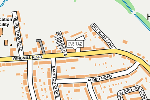 CV6 7AZ map - OS OpenMap – Local (Ordnance Survey)