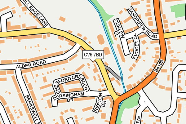 CV6 7BD map - OS OpenMap – Local (Ordnance Survey)