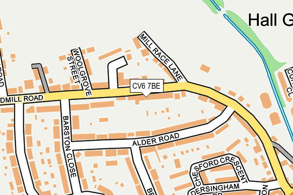 CV6 7BE map - OS OpenMap – Local (Ordnance Survey)