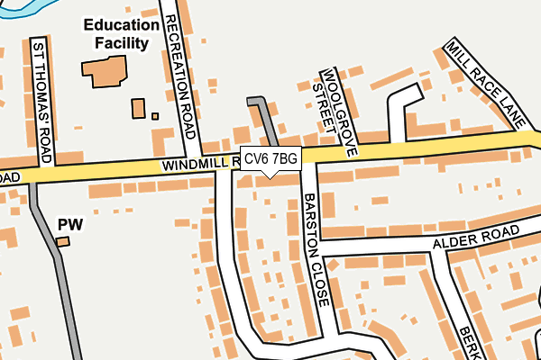 CV6 7BG map - OS OpenMap – Local (Ordnance Survey)