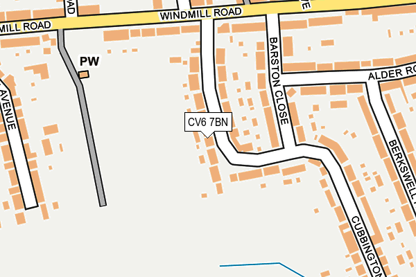 CV6 7BN map - OS OpenMap – Local (Ordnance Survey)
