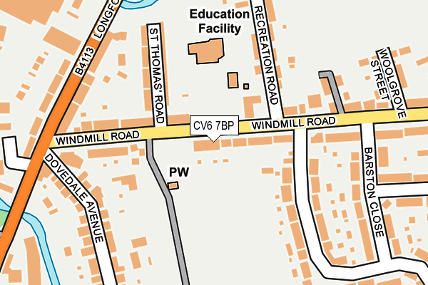 CV6 7BP map - OS OpenMap – Local (Ordnance Survey)